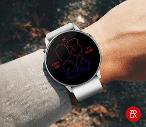 Skinny Blue Red Watch Face Screenshot 2