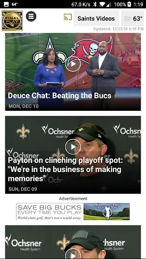 Final Play: Saints News Screenshot 1