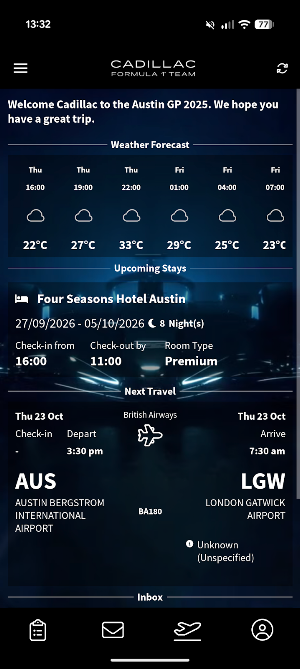 Cadillac F1 Travel Screenshot 0