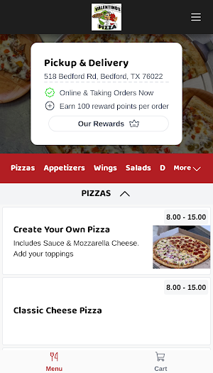 Valentinos NY Pizza Screenshot 1