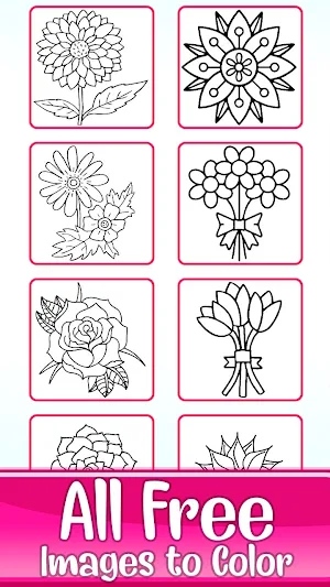 Learn to Draw Flowers: Draw, Glitter & Color Book Screenshot 0