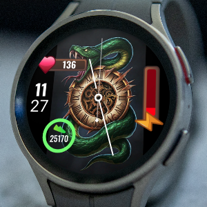A096 Snake Hybrid Watchface Screenshot 1