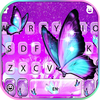 Glitter Butterfly Keyboard Background