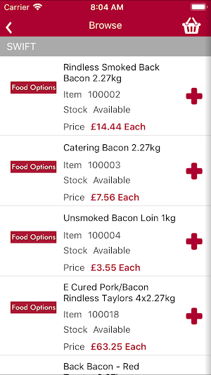 Food Options Screenshot 2
