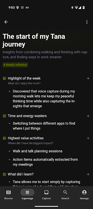 Tana – notes, AI, voice memos Screenshot 1