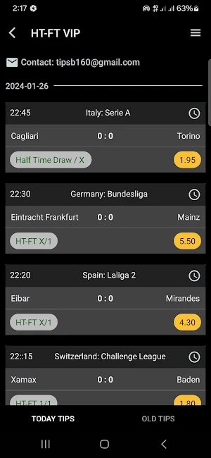 HT FT Betting tips Screenshot 1