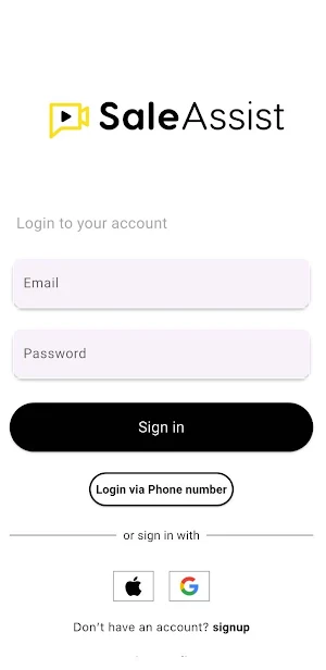 SaleAssist VideoCall Agent App Screenshot 0