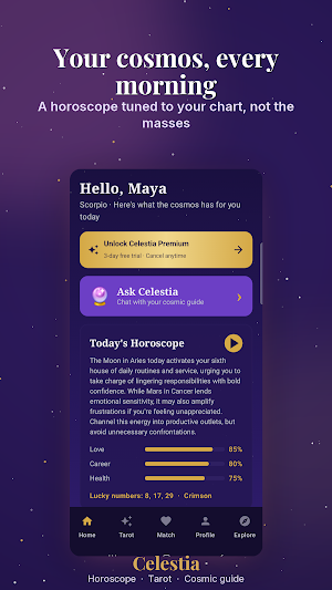 Celestia: Horoscope & Tarot Screenshot 0