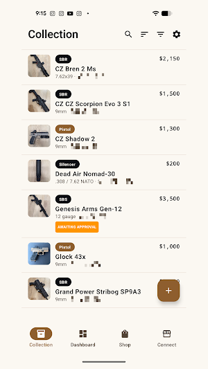EVT: Firearm & NFA Tracker Screenshot 1