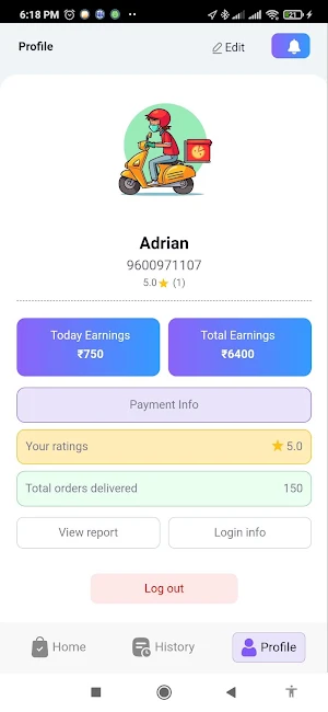 Jusfood: Delivery Partner App Screenshot 3