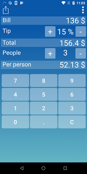 Tips & Split calculator Screenshot 0