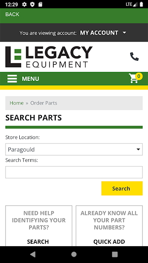 Legacy Customer Portal Screenshot 2