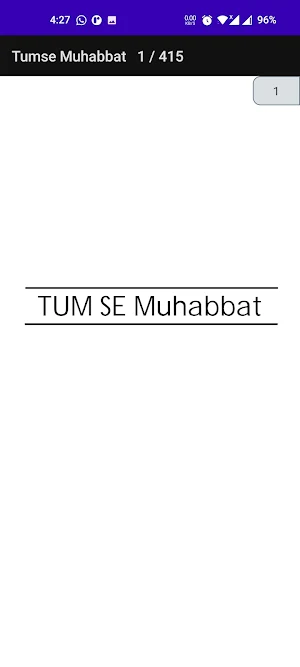 Tumsa Muhabbat Romantic novel Screenshot 0