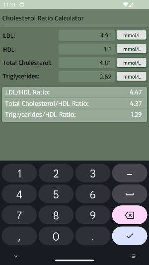 Cholesterol Ratio Calculator Screenshot 3
