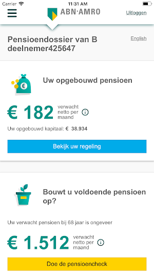 ABN AMRO Pensioenen Screenshot 0