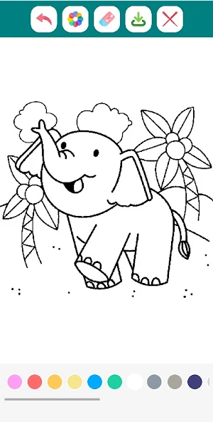 Cute Elephant Coloring Book Screenshot 2