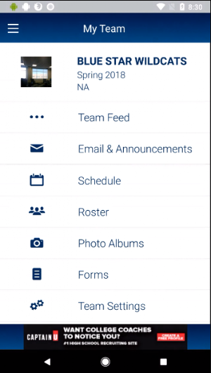 Sports Team Connect Screenshot 1