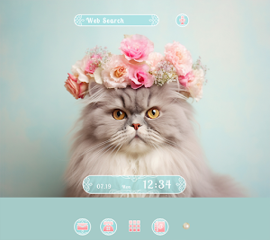Flower Crown Feline Theme Screenshot 0