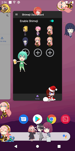 Akimeji: shimeji's and chibis over apps Screenshot 1