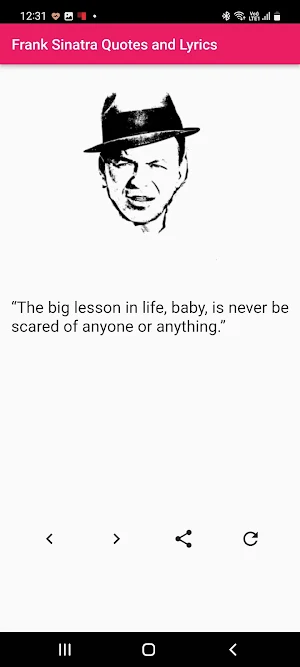 Frank Sinatra Quotes, Lyrics Screenshot 1