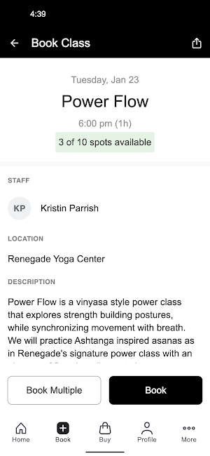 Renegade Yoga Center Screenshot 2
