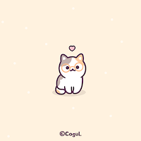 카카오톡 테마 - 삼색 안경 냥이