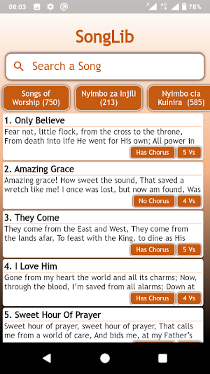 SongLib - Songs of Worship Screenshot 3