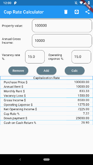 Easy Cap Rate Calculator Screenshot 0