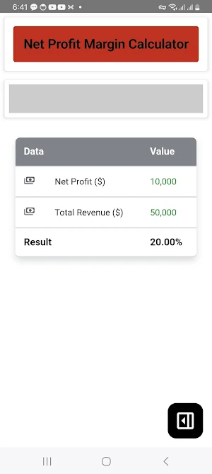 Net Profit Margin Calculator Screenshot 3