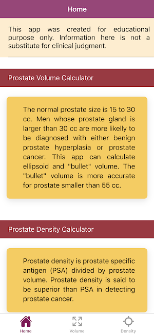 Urology Prostate Calculator: Volume and Density Screenshot 0