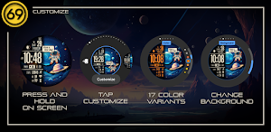 [69D] FUN SPACE watch face Screenshot 2