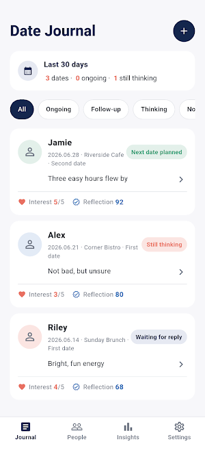 DateNotes: Dating Journal Screenshot 0