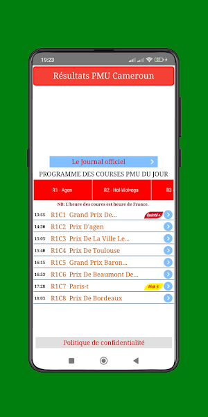 Résultat PMU Cameroun Screenshot 0