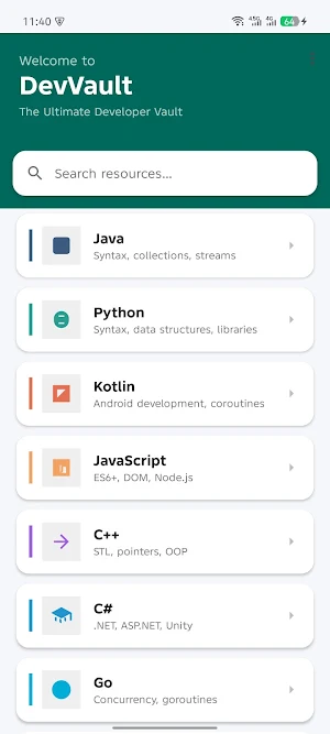 DevVault: Code Reference Vault Screenshot 0
