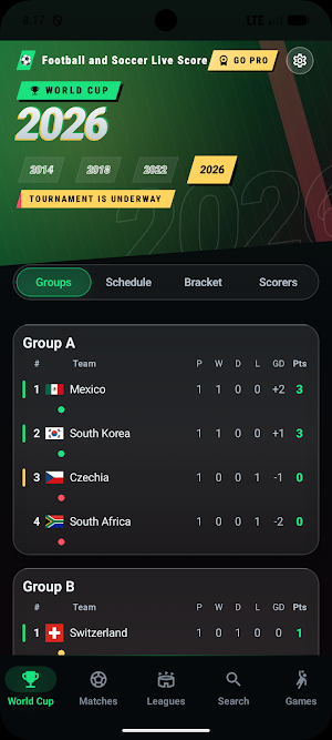 Football and Soccer Live Score Screenshot 0
