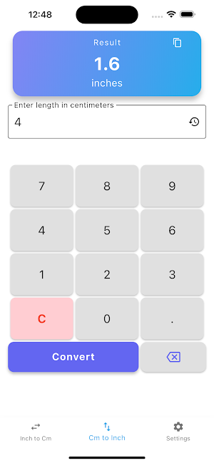 Inches to CM Converter Screenshot 2