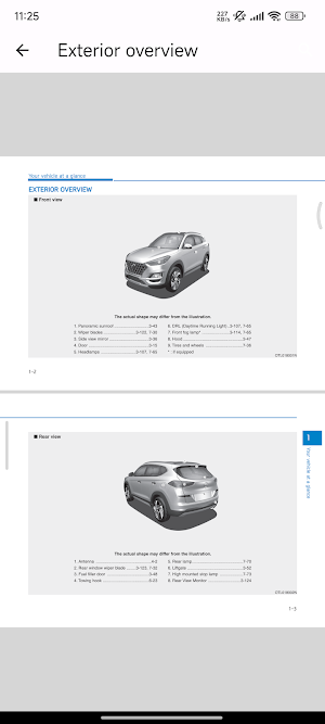 Car User Manual Hyundai Tucson Screenshot 2