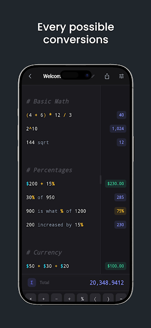 LogicNote : Notepad Calculator Screenshot 3