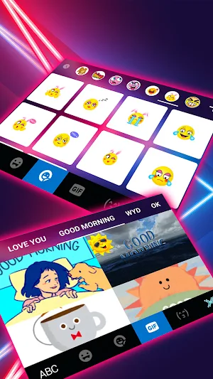 Neon Futuristic Keyboard Background Screenshot 3