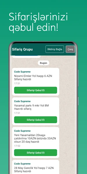 Sifariş Qrupu Screenshot 3