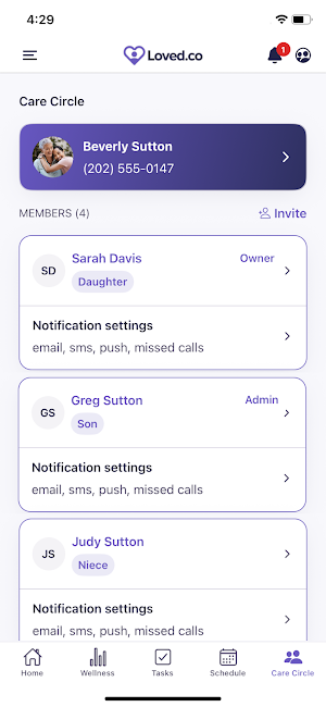 Loved: Senior Care Check-Ins Screenshot 3