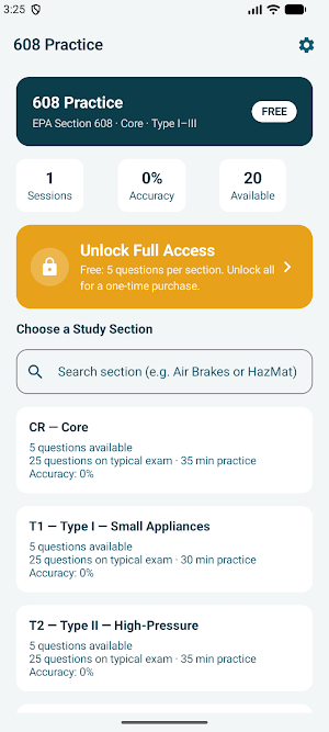 608 Practice exam prep 2026 Screenshot 0