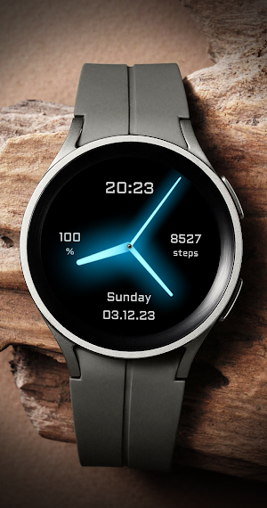 EY02 Blue Glow Watchface Screenshot 0