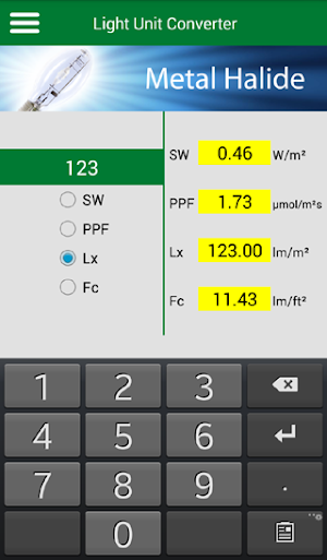 Light Unit Converter Screenshot 0