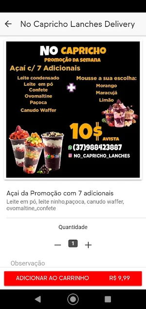 No Capricho Lanches Delivery Screenshot 1
