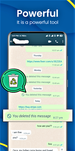 Recover deleted messages : WA Screenshot 2