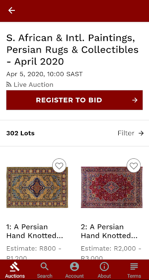 5th Avenue Auctioneers Live Bidding Screenshot 1
