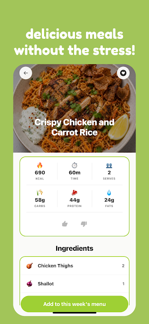 mise - meal planner Screenshot 1