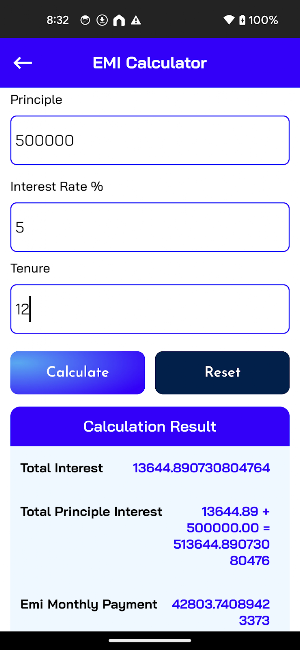 LoanPro - EMI Loan Calculator Screenshot 2