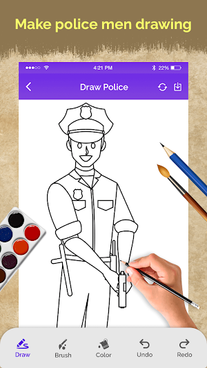Draw Police Suit Step by Step Screenshot 2